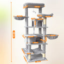68 inch Multi-Level Cat Tree with Hammocks, Hanging Basket, Scratching Posts - Perfect for Multiple Cats CHT1