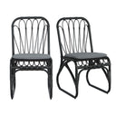 Outdoor PE Wicker Dining Chairs with Washable Cushion Set of 2, Durable Rattan Chairs for Backyard, Garden, Patio, Grey