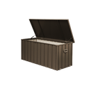 100 Gallon Outdoor Storage Deck Box Waterproof, Large Patio Storage Bin for Outside Cushions, Throw Pillows, Garden Tools, Lockable (Dark Brown)