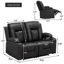 COMHOMA PU Massage Recliner with Swivel, Heat & Cup Holders H7134