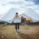 SAM&HAIBEI 8-10 persons 23✖16.5ft Canvas Tent Bell Tent Glamping, 4 Seasons Yurt Tent for Camping, Heavy Cotton Canvas Tent for Family Camping,Outdoor Hunting,or Party tent.