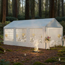 White Party Tent  10' x 20' Heavy Duty Party Tent  Large Canopy Tent, Sun Shade Shelter for Parties, Wedding, Outdoor Events, BBQ,