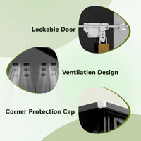 Lockable latch, air vents and corner caps