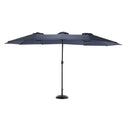 14.8 Ft Double Sided Outdoor Umbrella Rectangular Large with Crank ( Navy blue )