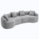 LY-025 Grey Curved Modular Sectional Sofa with 30D High-Density Chenille Upholstery, 110'' Long