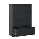 4 Drawer Lateral File Cabinet, Heavy Duty Metal Filing Cabinet in Black, Eco-Friendly Cold-Rolled Steel, 35.4 Inch Wide for Home Office, Holds Letter/Legal/A4 Files
