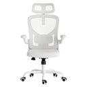 Ergonomic Office Chair, Home Office Desk Chair with Headrest, High Back Computer Chair with Armrests and Adjustable Lumbar Support for Home Office Study Room, White