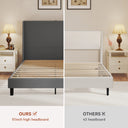COMHOMA Wood King Bed Frame with Headboard, Type-C & USB BF002