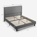 COMHOMA Wood King Bed Frame with Headboard, Type-C & USB BF002