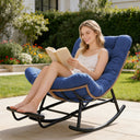 COMHOMA Outdoor Rocking Papasan Chair, Oversized Wicker Patio Rocker OT-CH03