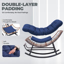 COMHOMA Outdoor Rocking Papasan Chair, Oversized Wicker Patio Rocker OT-CH03