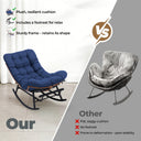 COMHOMA Outdoor Rocking Papasan Chair, Oversized Wicker Patio Rocker OT-CH03