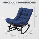 COMHOMA Outdoor Rocking Papasan Chair, Oversized Wicker Patio Rocker OT-CH03