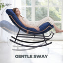 COMHOMA Outdoor Rocking Papasan Chair, Oversized Wicker Patio Rocker OT-CH03
