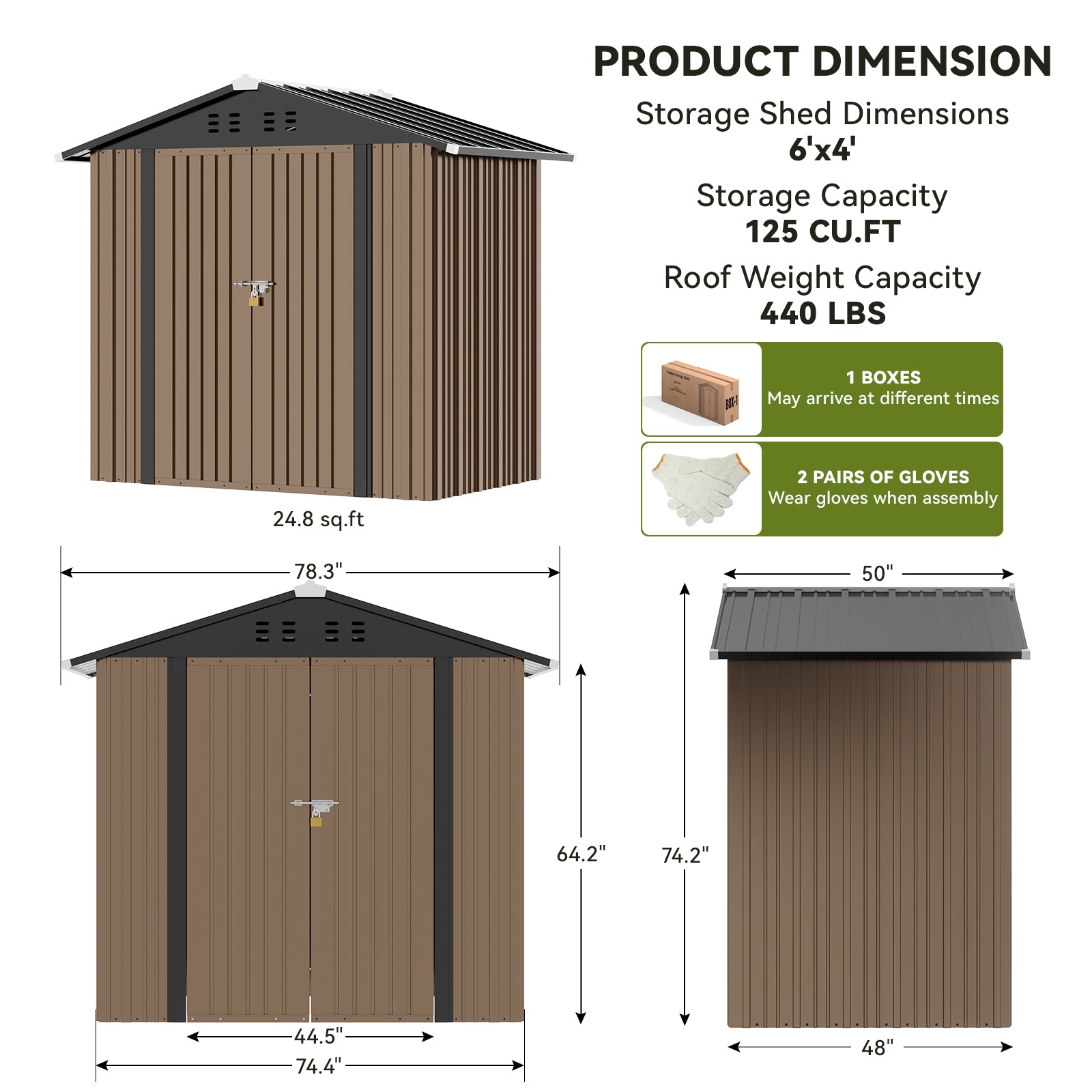 COMHOMA Outdoor Metal Storage Tool Shed B106