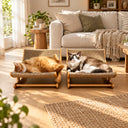 COMHOMA® 2-in-1 Comfy Cat Scratcher Bed, 23.6" Scratch Post with Rocking Function for Medium/Large Cats CHPET-CSP