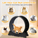 LUCKLIFE Large Cat Exercise Wheel with Detachable Carpet & Teaser/Stickers, PET-CEW01-BLK