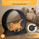 LUCKLIFE Large Cat Exercise Wheel with Detachable Carpet & Teaser/Stickers, PET-CEW01-BLK