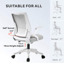 COMHOMA Nylon Adjustable Office Chair with Flip-Up Armrests CH219