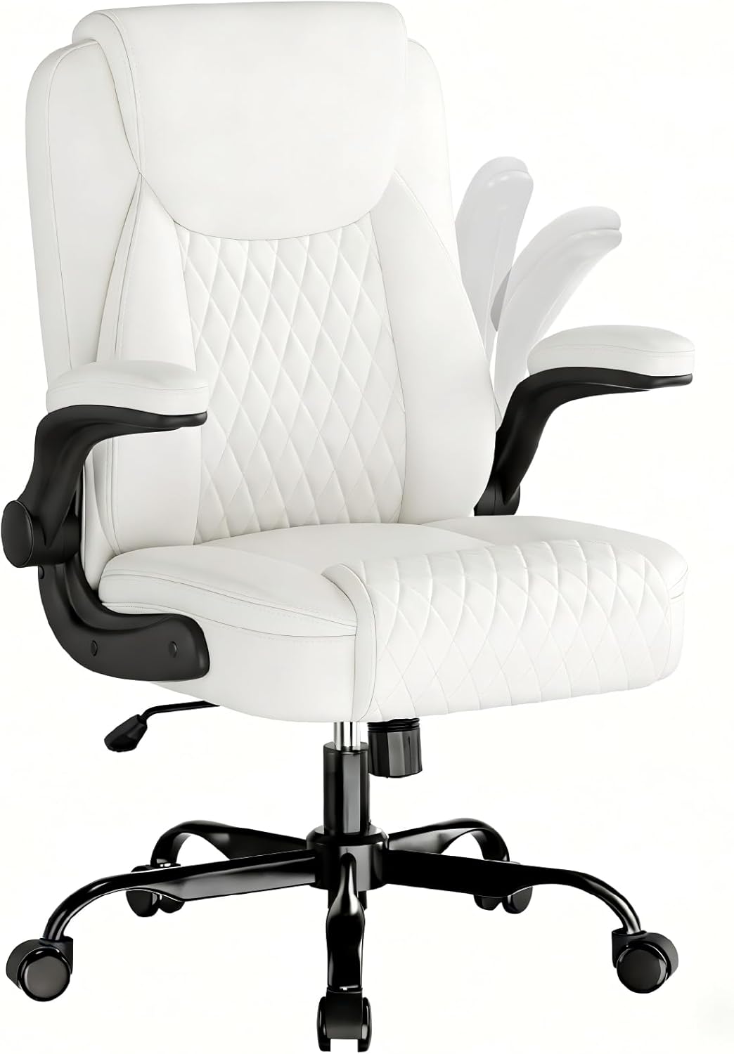 COMHOMA Rocking Leather Office Chair with Back Support and