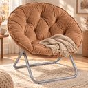 COMHOMA® Foldable Cozy Saucer Chair, Faux Fur XL Circle Chair CH338