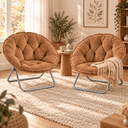 COMHOMA® Foldable Cozy Saucer Chair, Faux Fur XL Circle Chair CH338