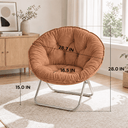 COMHOMA® Foldable Cozy Saucer Chair, Faux Fur XL Circle Chair CH338