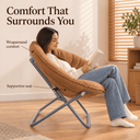 COMHOMA® Foldable Cozy Saucer Chair, Faux Fur XL Circle Chair CH338