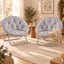 COMHOMA® Foldable Cozy Saucer Chair, Faux Fur XL Circle Chair CH338