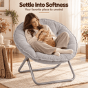 COMHOMA® Foldable Cozy Saucer Chair, Faux Fur XL Circle Chair CH338