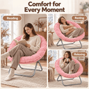 COMHOMA® Foldable Cozy Saucer Chair, Faux Fur XL Circle Chair CH338