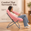COMHOMA® Foldable Cozy Saucer Chair, Faux Fur XL Circle Chair CH338