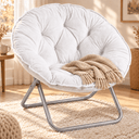 COMHOMA® Foldable Cozy Saucer Chair, Faux Fur XL Circle Chair CH338
