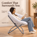 COMHOMA® Foldable Cozy Saucer Chair, Faux Fur XL Circle Chair CH338