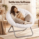 COMHOMA® Foldable Cozy Saucer Chair, Faux Fur XL Circle Chair CH338