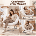 COMHOMA® Foldable Cozy Saucer Chair, Faux Fur XL Circle Chair CH338