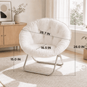 COMHOMA® Foldable Cozy Saucer Chair, Faux Fur XL Circle Chair CH338