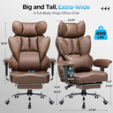 COMHOMA Upgraded Big and Tall Office Chair 400LBS with Pillow, Adjustable Armrest CH510