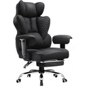 Black fabric office chair with ergonomic design on a white background