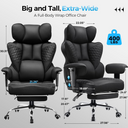 COMHOMA Upgraded Big and Tall Office Chair 400LBS with Pillow, Adjustable Armrest CH510/CH511