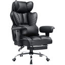 Black office chair with ergonomic design on a white background