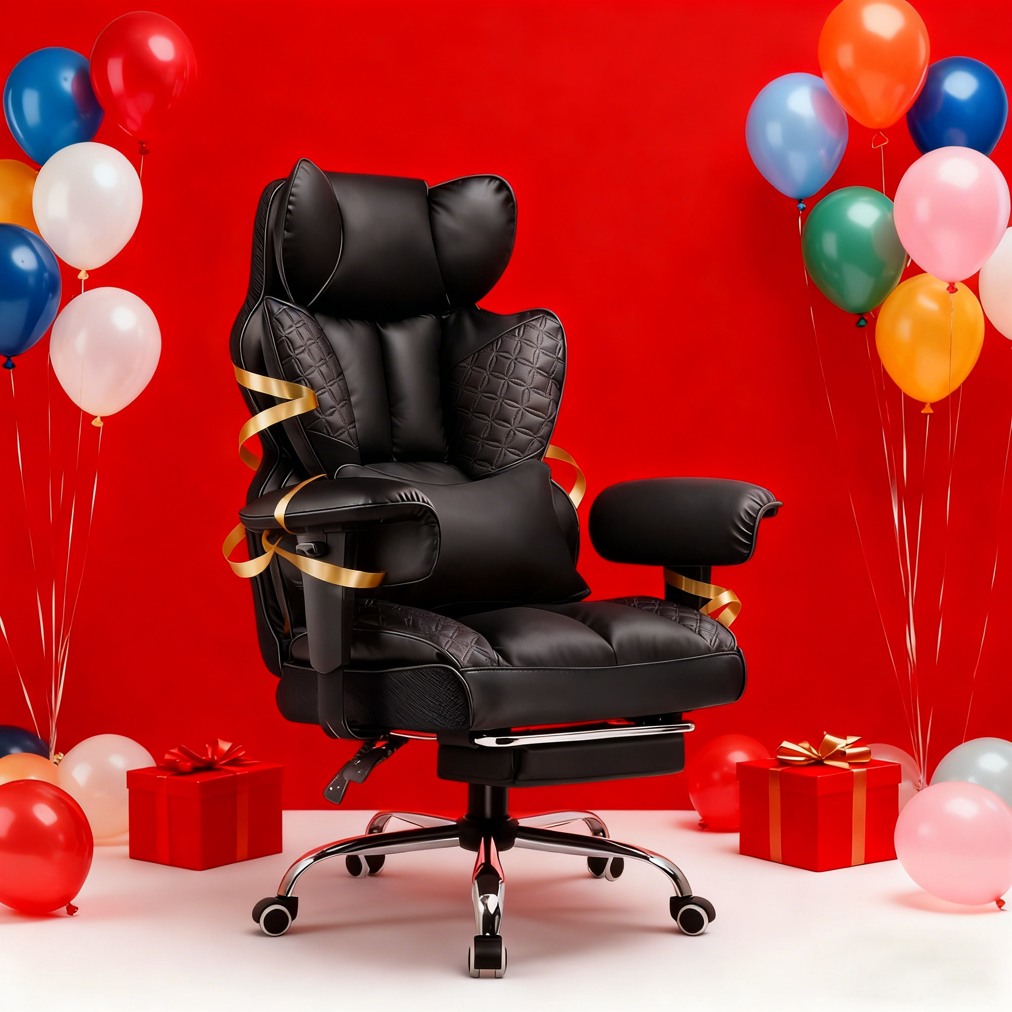 COMHOMA Upgraded Big and Tall Office Chair 400LBS with Pillow, Adjustable Armrest CH510