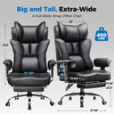 COMHOMA Upgraded Big and Tall Office Chair 400LBS with Pillow, Adjustable Armrest CH510