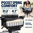 Cloudrest Pro® Big Tall Office Chair 400lbs with Built-In Lumbar Support, Footrest & Pillow CH620-SP