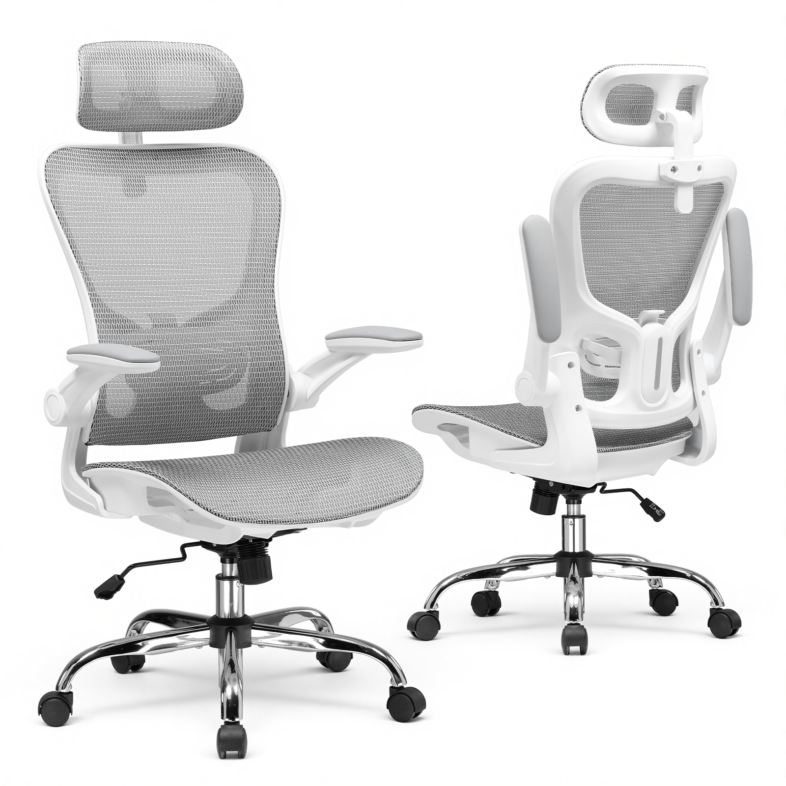 COMHOMA Rocking Mesh Office Chair with 3D Armrests and Headrest CH90