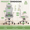 COMHOMA Rocking Mesh Office Chair with 3D Armrests and Headrest CH90