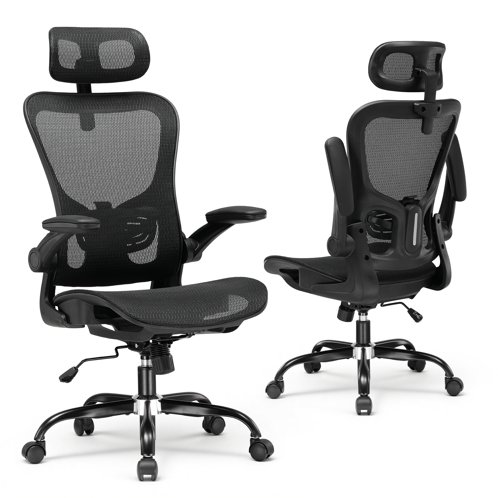 COMHOMA Rocking Mesh Office Chair with 3D Armrests and Headrest CH90