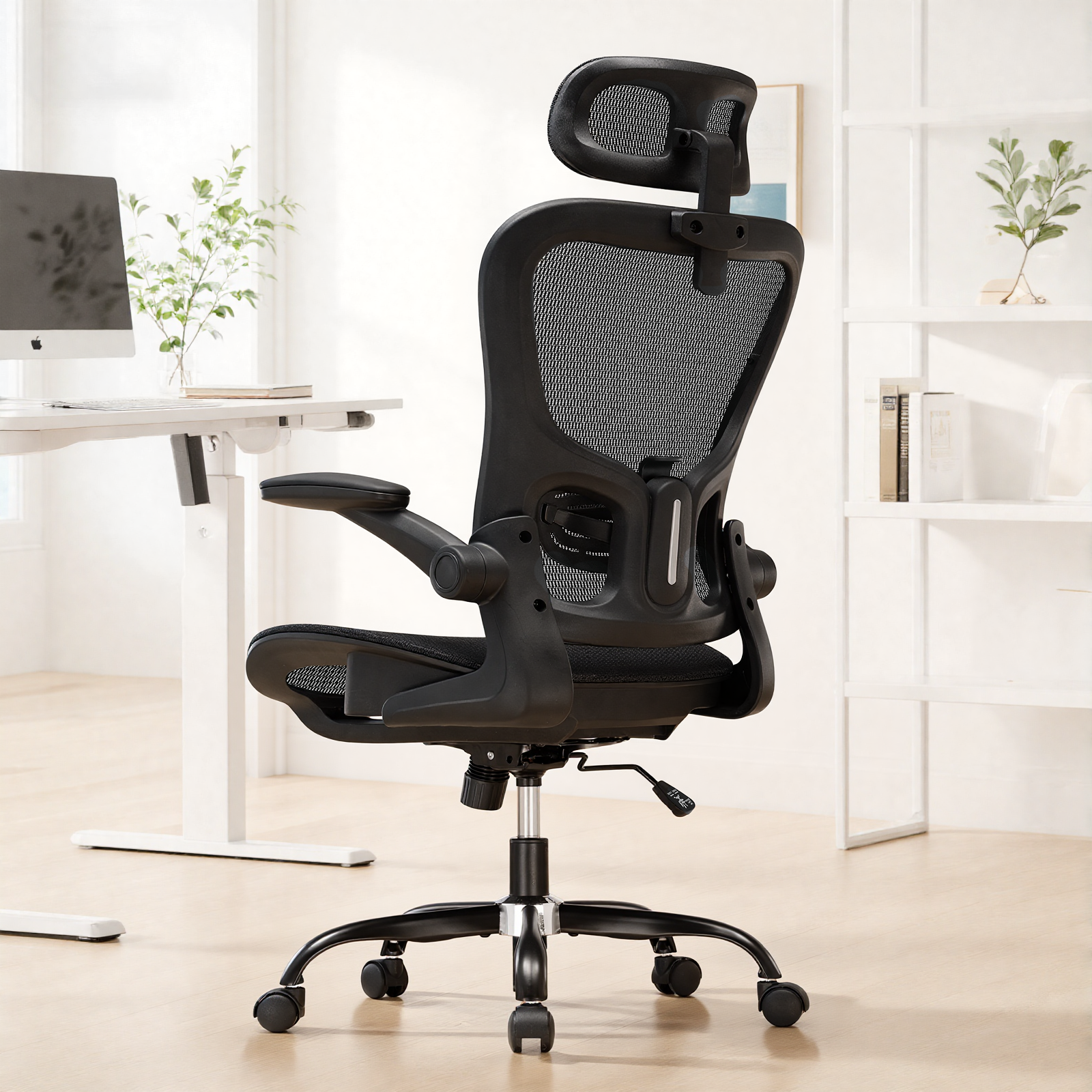 COMHOMA Rocking Mesh Office Chair with 3D Armrests and Headrest CH90