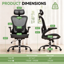 COMHOMA Rocking Mesh Office Chair with 3D Armrests and Headrest CH90