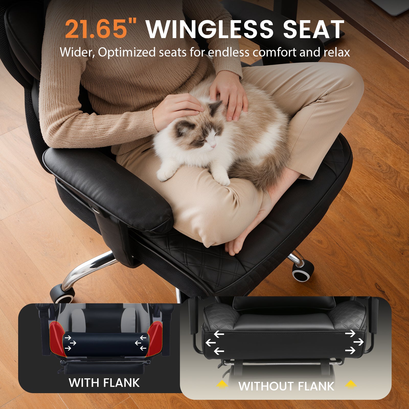 GTPLAYER Big and Tall Office Chair, 90°-150° Recline High Back CH910